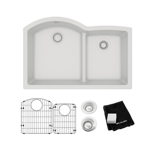Sink Kit, Undermount Mount, 0 Hole, White